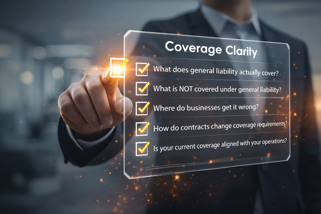 General liability insurance coverage questions checklist for businesses in North Carolina and the Southeast