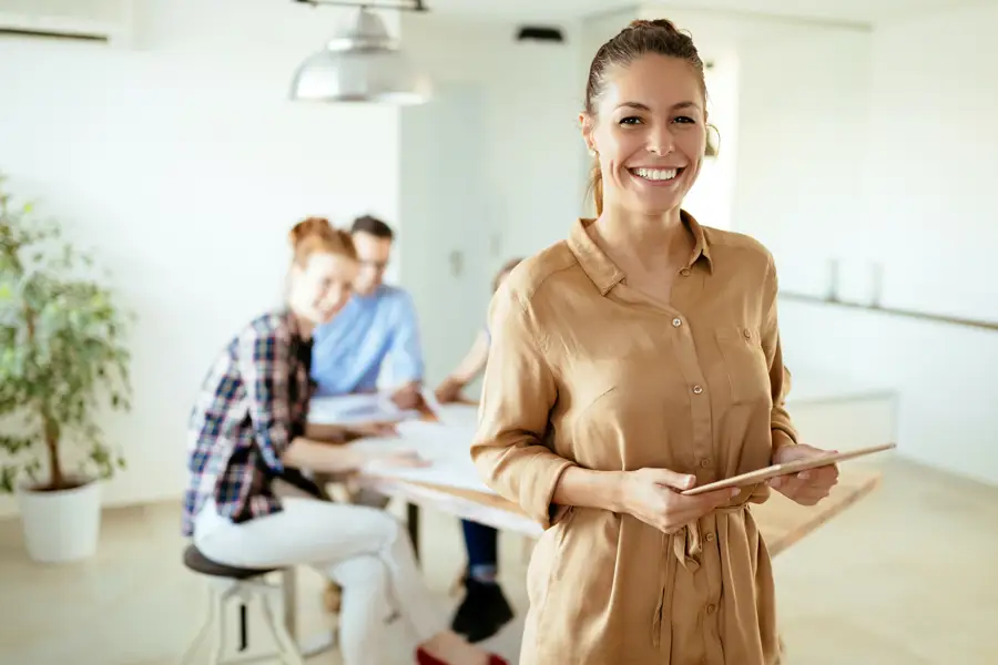 Woman smiling