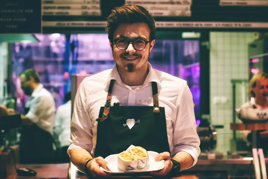 Waiter with food