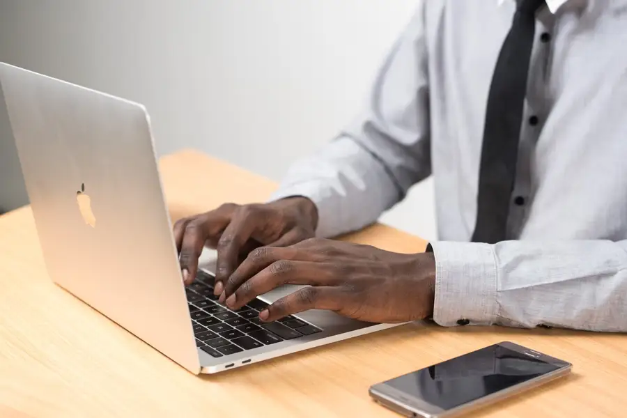 Man using laptop