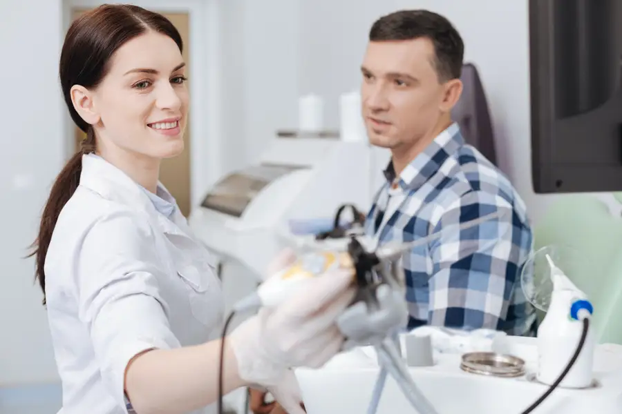 Nurse working with patient